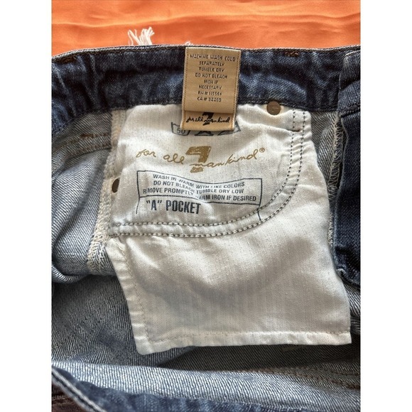 7 For All Mankind Cutoff Shorts Blue Jean Denim 5 Pockets Design Women's 30 - Picture 9 of 12